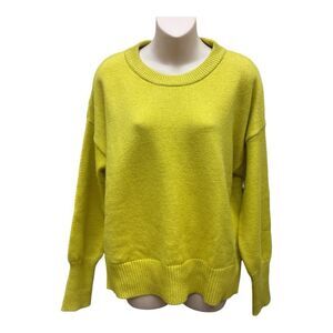 Philosophy Crew Neck Sweater Sz L Greenish Yellow Soft Casual Comfy EUC Stretch